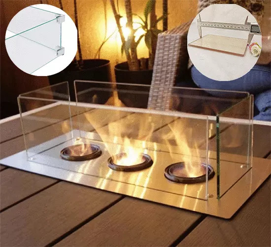 Korrosionsbeständigkeit, transparentes Keramikglasblatt, Ersatzteil für Kamintür