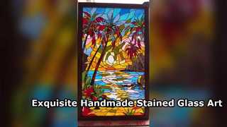 Ein genauerer Blick: 100 % handgefertigtes Kunst-Buntglas zur Wanddekoration und zum Aufhängen von Zeichnungen
